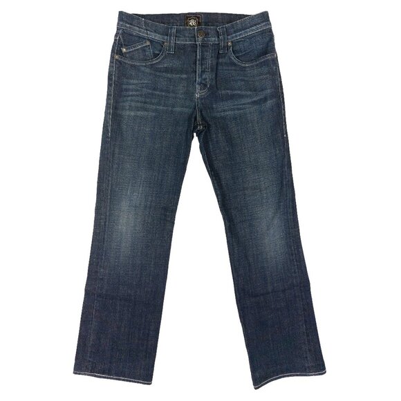 Rock and Republic Mens Size 34 Neil Straight Leg Button Fly Dark Wash Jeans - Picture 1 of 5